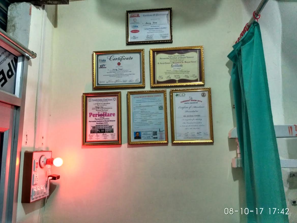 Sterilised instruments laid out for the next patient